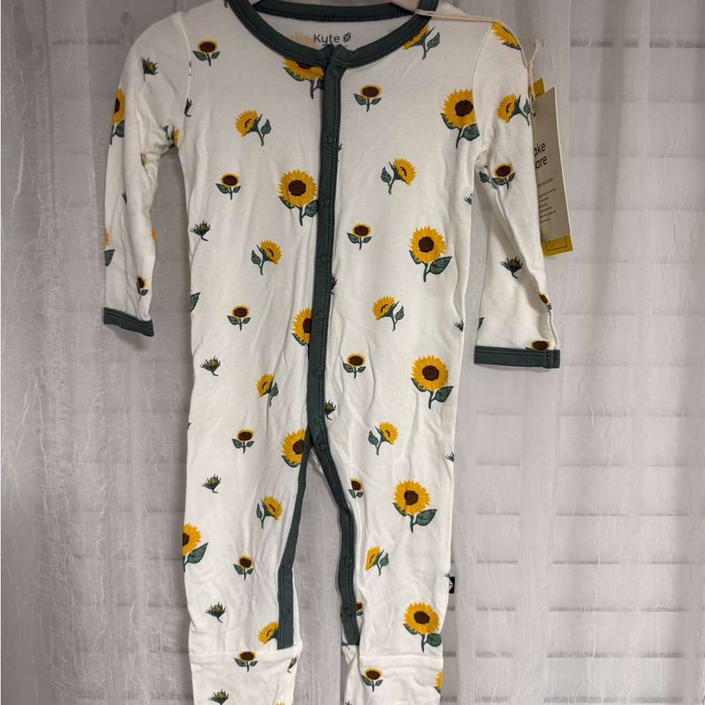 Kyte BABY sunflower snap romper 6-12m